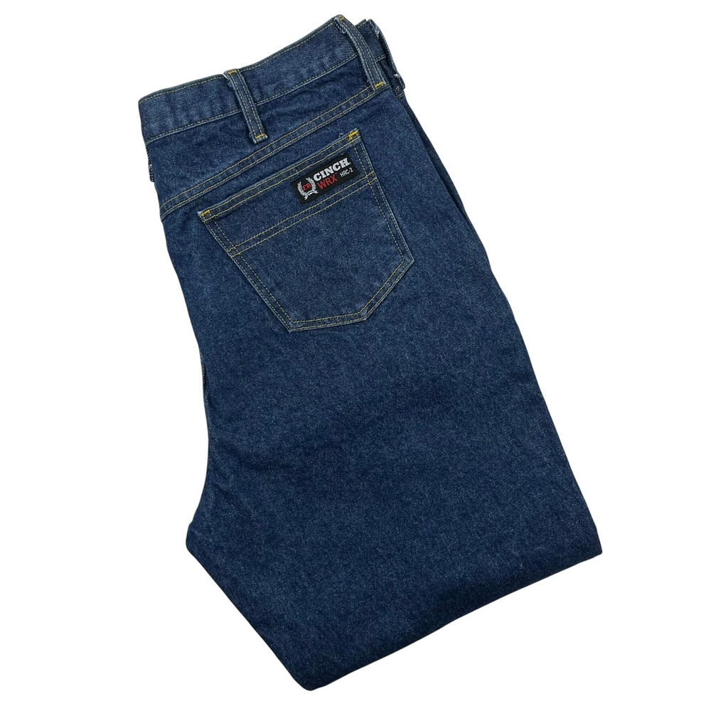 Cinch WRX Flame Resistant Work Jeans Mens 38x32 Blue HRC-2 Green Label Welder FR